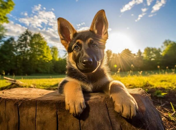 Poster Deutscher Schäferhund Welpe. Ein perfektes Geschenk für alle, die das süße und treue Wesen dieser Rasse lieben.
