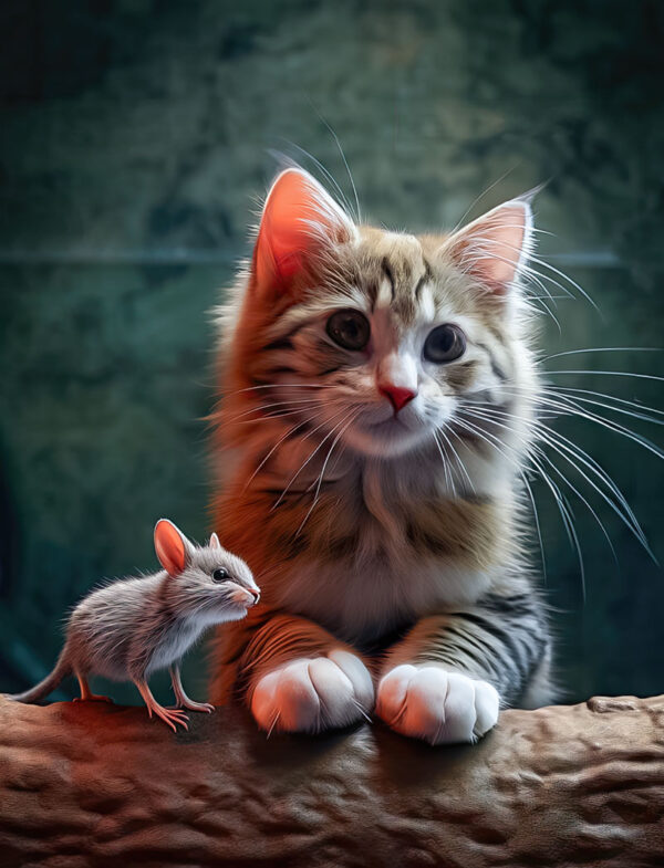 Beste Freunde: Poster Maus und Katze